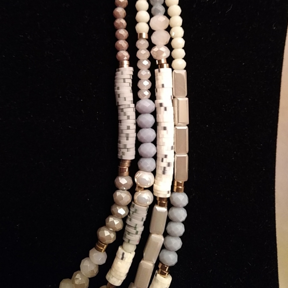 4 Strand Quartz Necklace and Earring Set - Picture 1 of 2